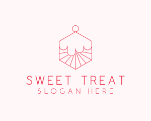 Hexagon Cupcake Dessert logo design