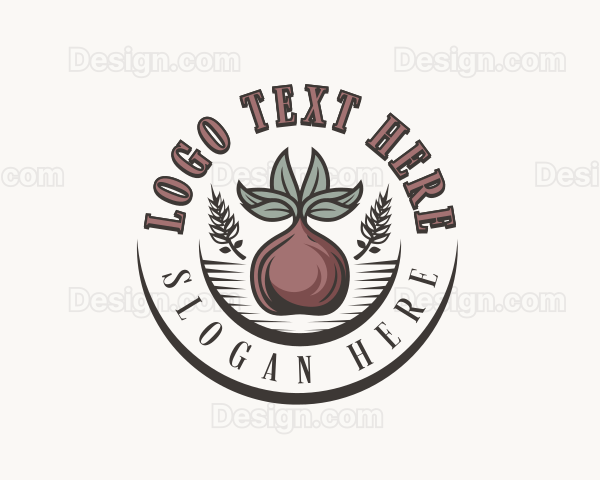 Organic Vegan Onion Logo