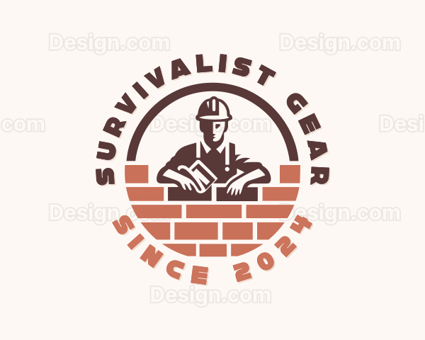 Bricklayer Mason Home improvement Logo