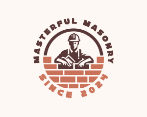 Bricklayer Mason Home improvement logo design