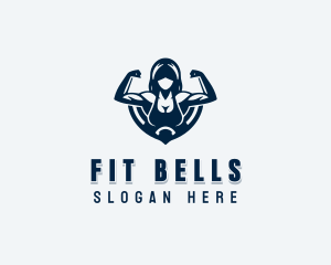 Strong Fitness Woman logo design