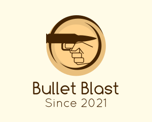 Bullet Gun Hand logo design