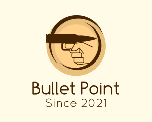 Bullet Gun Hand logo design