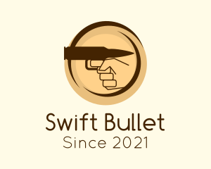 Bullet Gun Hand logo