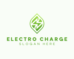 Leaf Lightning Bolt logo design