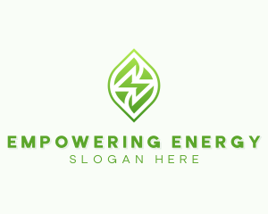 Leaf Lightning Bolt logo design