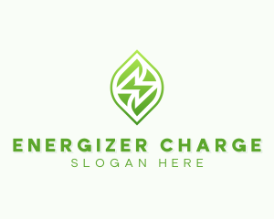 Leaf Lightning Bolt logo design