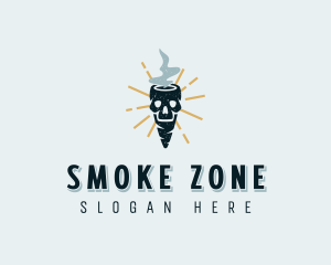 Marijuana Smoke Skull logo design