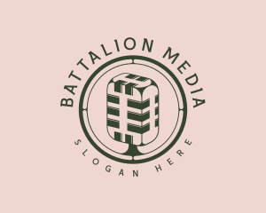 Podcast Radio Microphone logo design