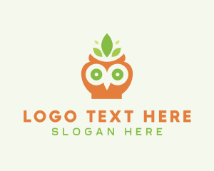 Leaf Owl Bird logo