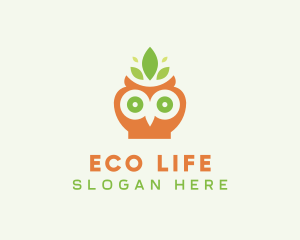 Leaf Owl Bird logo design