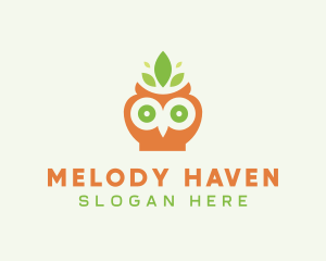Leaf Owl Bird logo