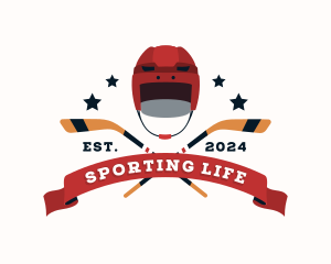 Sports Hockey Helmet logo