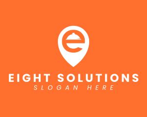  Location Pin Letter E logo design