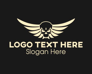 Dangerous - Winged Skull logo design