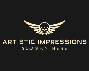 Winged Skull logo design