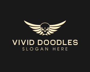 Winged Skull logo design