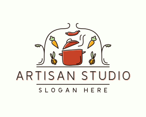 Restaurant Cooking Pot Food logo design