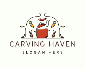 Restaurant Cooking Pot Food logo design