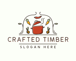 Restaurant Cooking Pot Food logo design