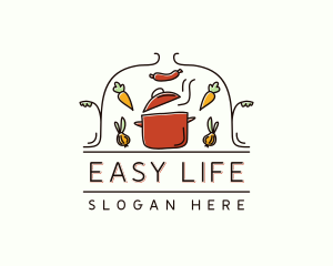 Restaurant Cooking Pot Food logo design