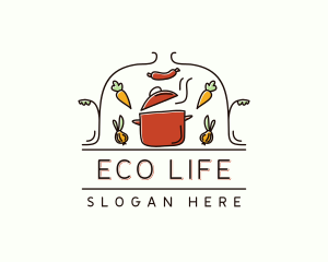 Restaurant Cooking Pot Food logo design