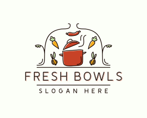 Restaurant Cooking Pot Food logo design