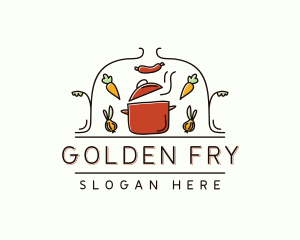 Restaurant Cooking Pot Food logo design