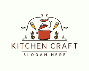 Restaurant Cooking Pot Food logo design