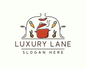 Restaurant Cooking Pot Food logo design