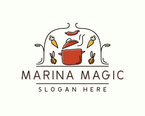 Restaurant Cooking Pot Food logo design