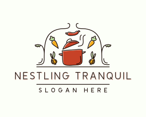 Restaurant Cooking Pot Food logo design