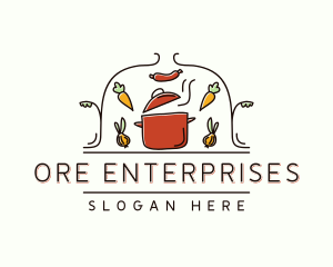 Restaurant Cooking Pot Food logo design