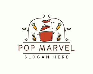 Restaurant Cooking Pot Food logo design