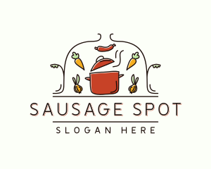 Restaurant Cooking Pot Food logo design