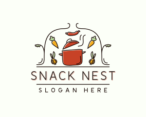 Restaurant Cooking Pot Food logo design