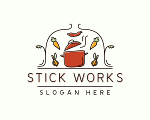 Restaurant Cooking Pot Food logo design