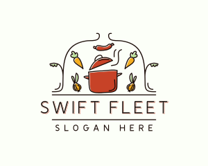 Restaurant Cooking Pot Food logo design