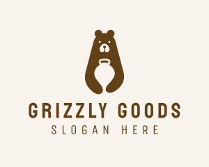 Grizzly Bear Kettlebell  logo design