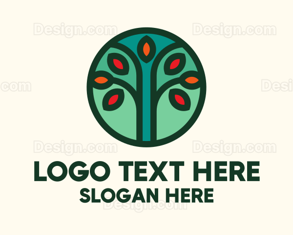 Autumn Tree Badge Logo