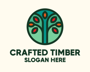 Autumn Tree Badge logo design