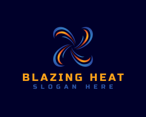 HVAC Heating Cooling logo design