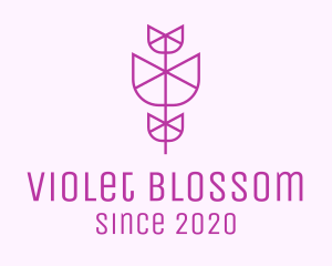 Minimalist Violet Flower logo design