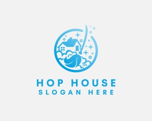 Broom Sanitary House Cleaning logo design