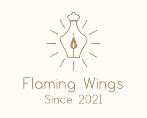 Brown Candle Lamp logo design