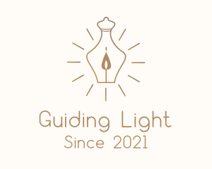 Brown Candle Lamp logo design