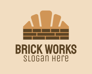 Brown Croissant Brick logo design