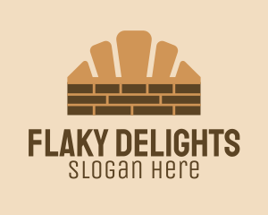 Brown Croissant Brick logo design