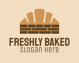 Brown Croissant Brick logo design