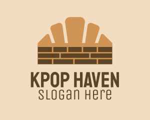 Brown Croissant Brick logo design